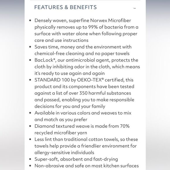 Norwex Kitchen Towel Graphite with Sunflower Trim NWT - Picture 9 of 10